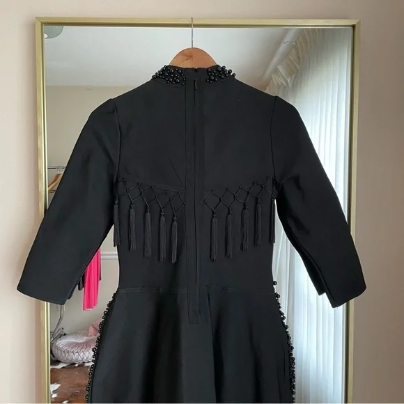 Front Row by Sara & Goldy Beaded Black Tea Length Formal Dress Size XS - Picture 11 of 15